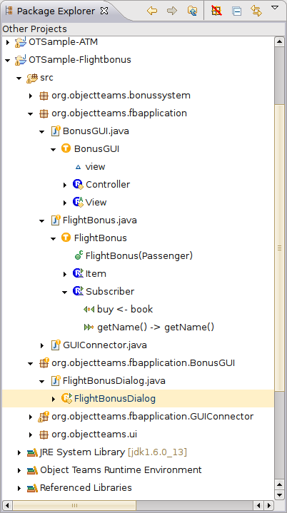 Object Teams package explorer view